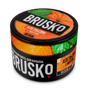 Бестабачная смесь для кальяна Brusko - апельсин с мятой
